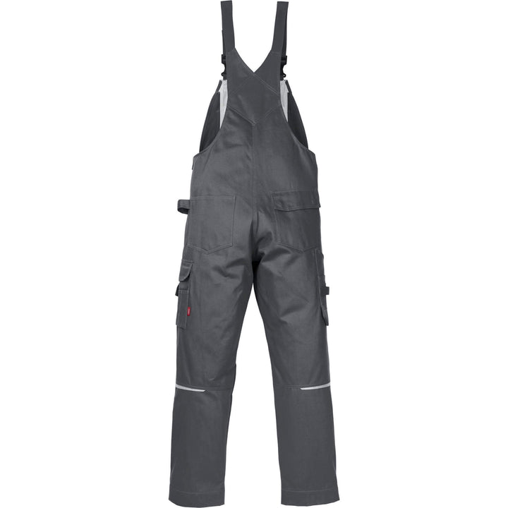 Fristads Kansas Icon One Cotton Bib and Brace Dark Grey Back1#colour_dark-grey