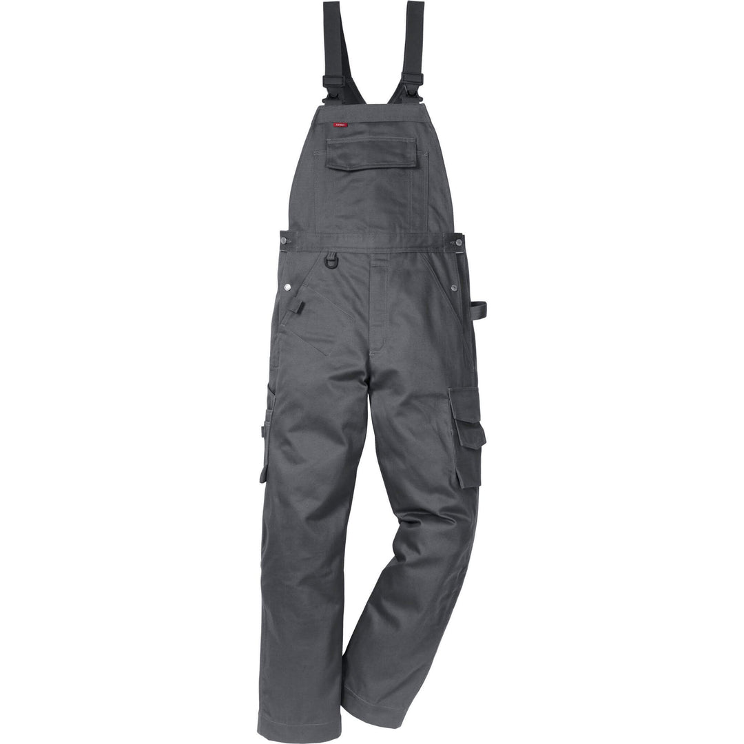 Fristads Kansas Icon One Cotton Bib and Brace Dark Grey Front1#colour_dark-grey