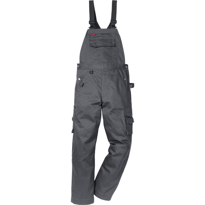 Fristads Kansas Icon One Cotton Bib and Brace Dark Grey Front1#colour_dark-grey