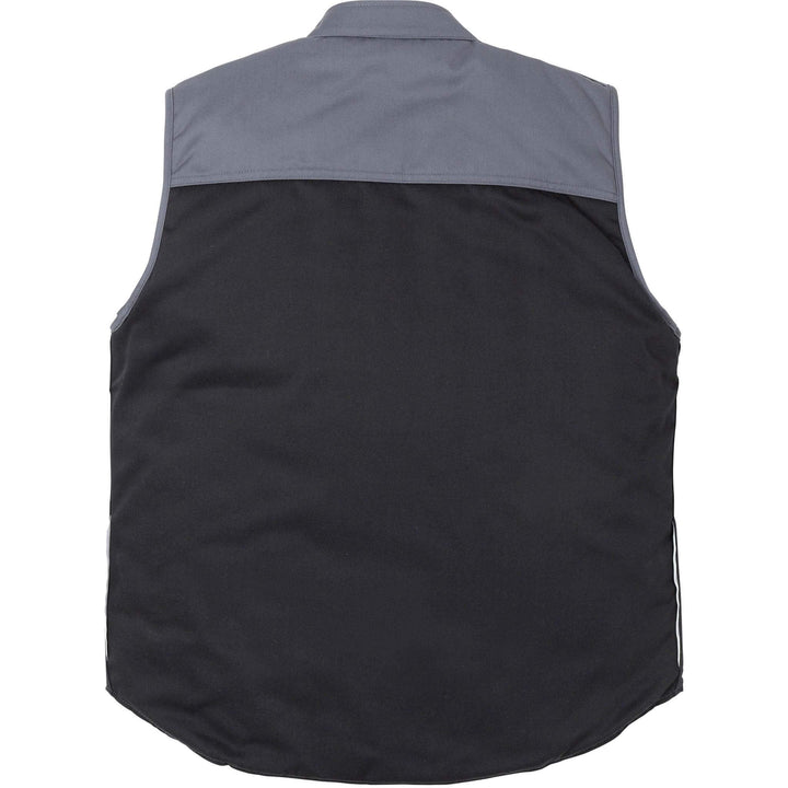 Fristads Kansas Icon Quilted THermal Waistcoat Black/Grey Back1#colour_black-grey