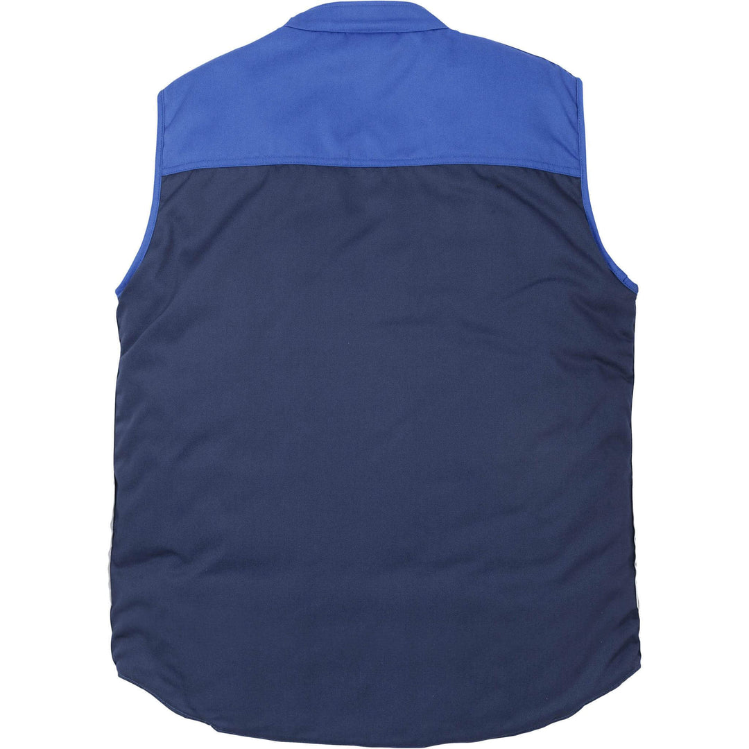 Fristads Kansas Icon Quilted THermal Waistcoat Navy/Royal Back1#colour_navy-royal
