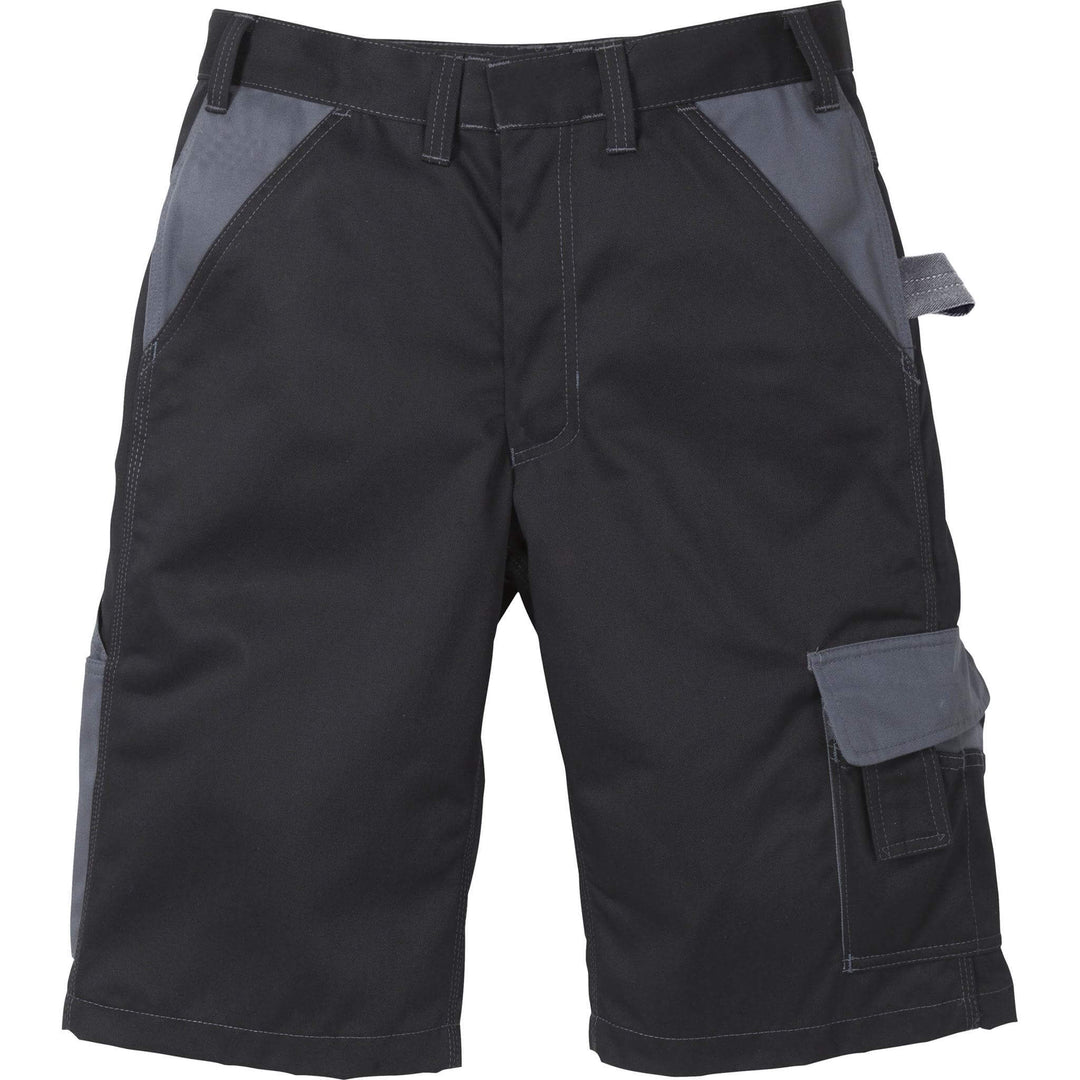 Fristads Kansas Icon Shorts Black/Grey Front1#colour_black-grey