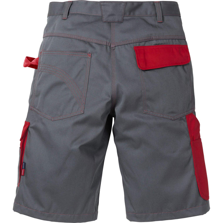 Fristads Kansas Icon Shorts Grey/Red Back1#colour_grey-red