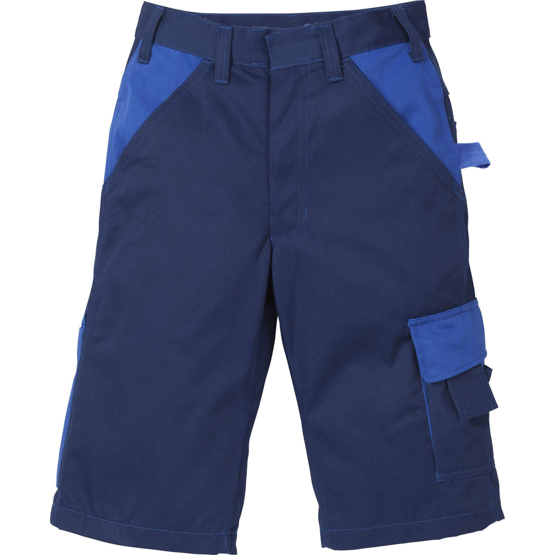 Fristads Kansas Icon Shorts Navy/Royal Front1#colour_navy-royal