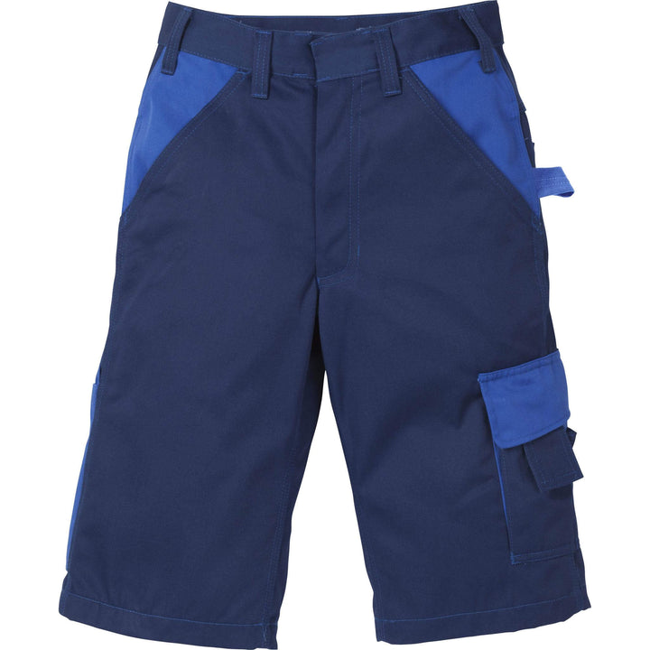 Fristads Kansas Icon Shorts Navy/Royal Front1#colour_navy-royal