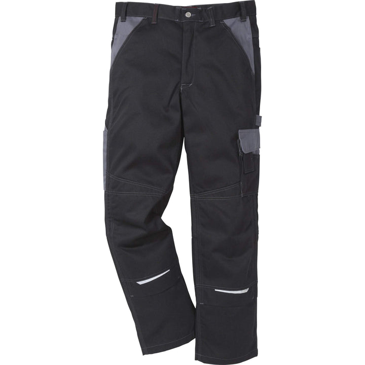 Fristads Kansas Icon Trousers Black/Grey Front1#colour_black-grey