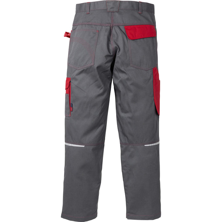 Fristads Kansas Icon Trousers Grey/Red Back1#colour_grey-red