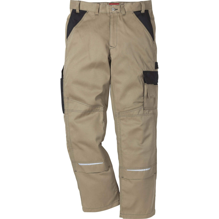 Fristads Kansas Icon Trousers Khaki/Black Front1#colour_khaki-black