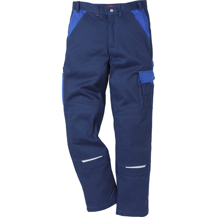 Fristads Kansas Icon Trousers Navy/Royal Front1#colour_navy-royal