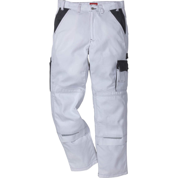 Fristads Kansas Icon Trousers White/Grey Front1#colour_white-grey