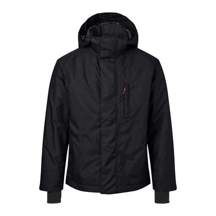 Fristads Kansas Icon X WAterproof Breathable Stormsafe Insulated Winter Jacket Black Front1#colour_black