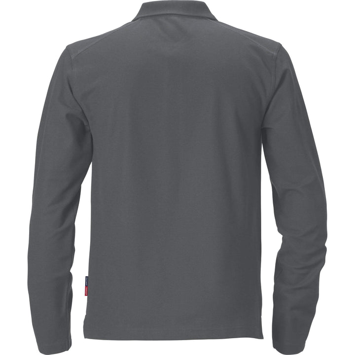Fristads Kansas Match Long Sleeve Polo Shirt Dark Grey Back1#colour_dark-grey