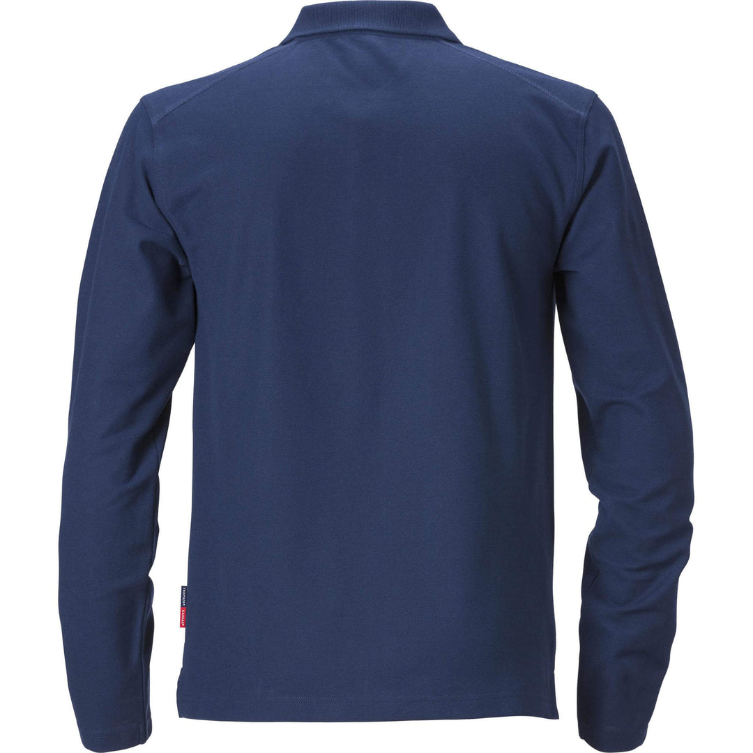Fristads Kansas Match Long Sleeve Polo Shirt Navy Back1#colour_navy