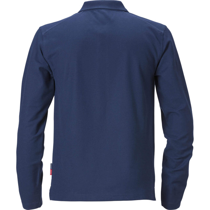 Fristads Kansas Match Long Sleeve Polo Shirt Navy Back1#colour_navy