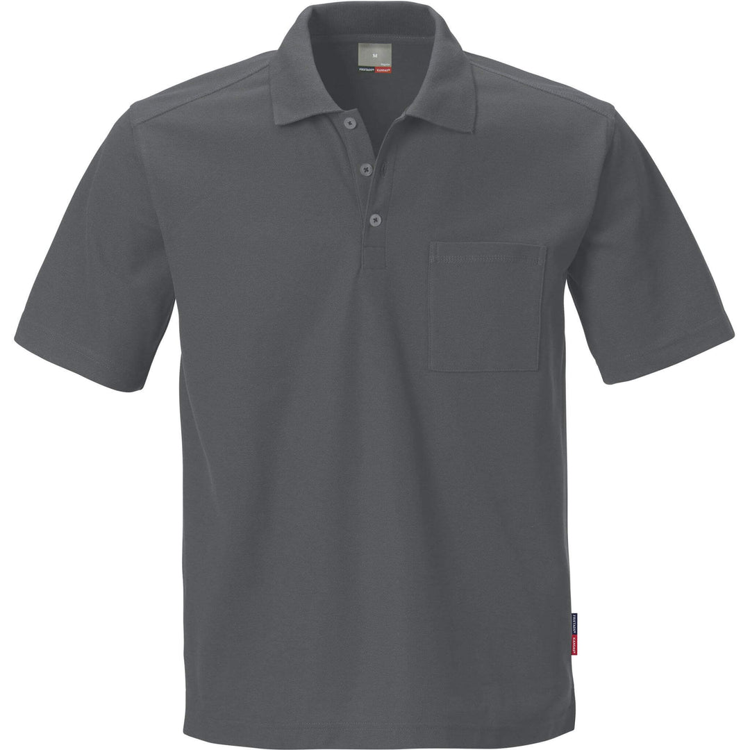 Fristads Kansas Match Polo Shirt Dark Grey Front1#colour_dark-grey