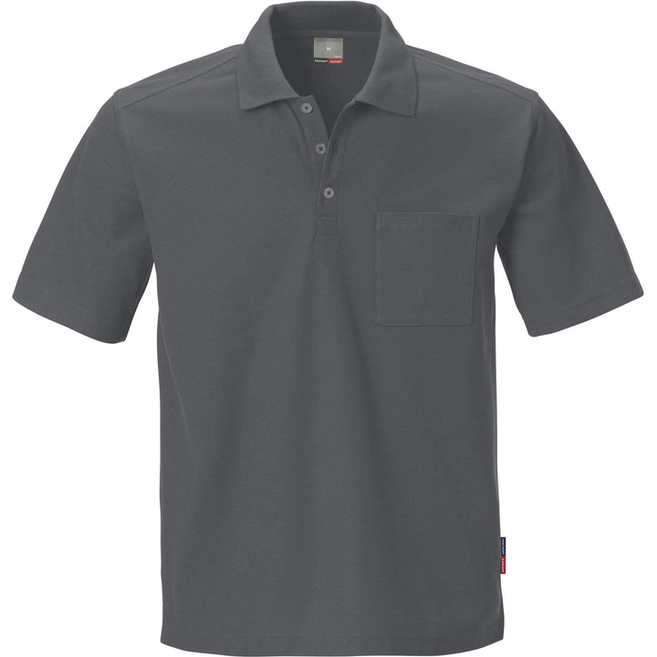 Fristads Kansas Match Polo Shirt Dark Grey Front1#colour_dark-grey