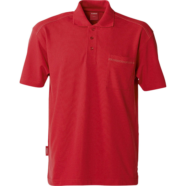 Fristads Kansas Match Polo Shirt Red Front1#colour_red