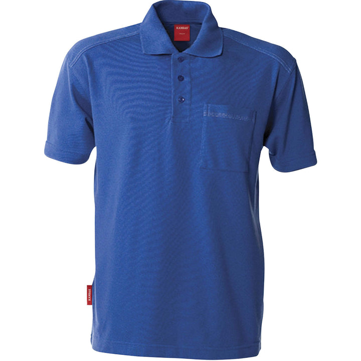 Fristads Kansas Match Polo Shirt Royal Blue Front1#colour_royal-blue