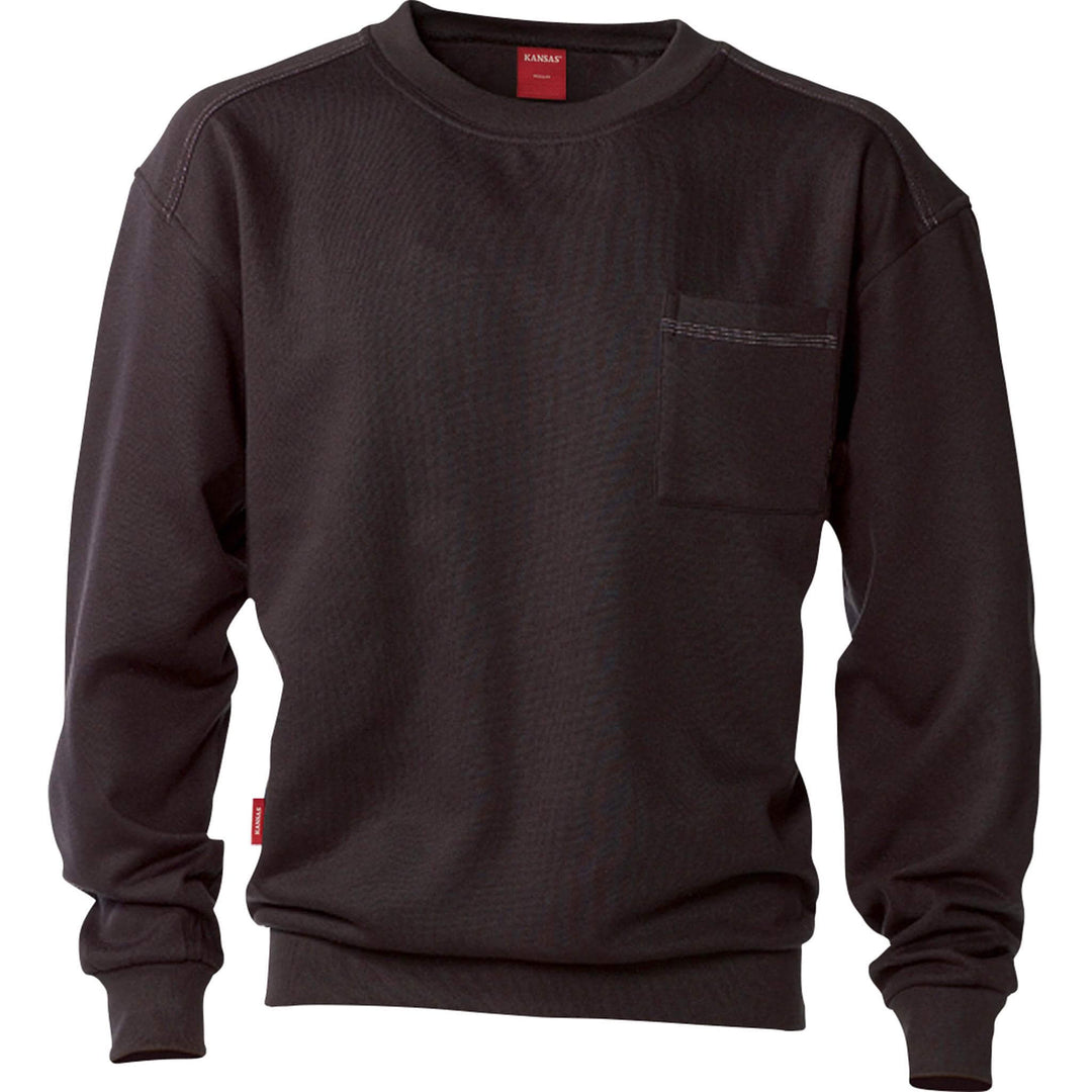 Fristads Kansas Match Sweatshirt Black Front1#colour_black