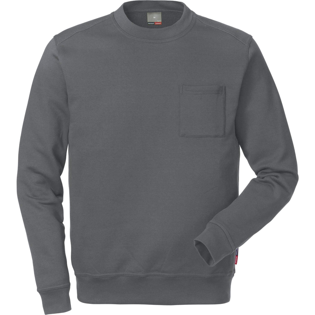Fristads Kansas Match Sweatshirt Dark Grey Front1#colour_dark-grey
