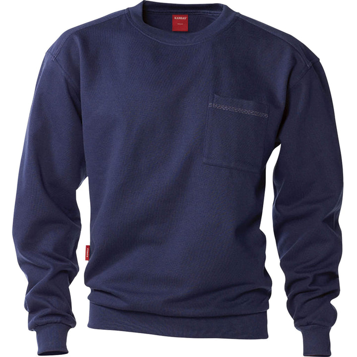 Fristads Kansas Match Sweatshirt Navy Front1#colour_navy
