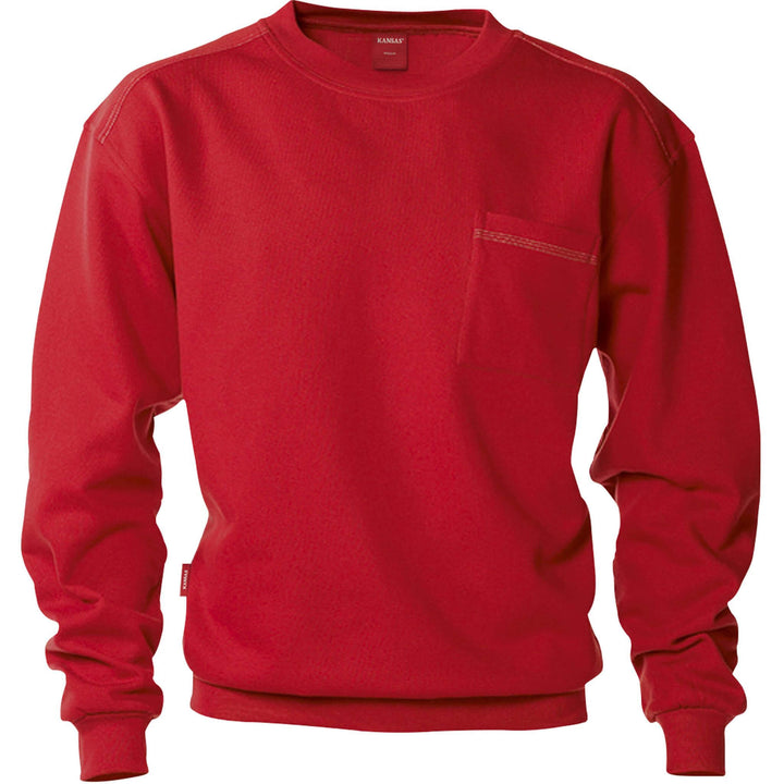 Fristads Kansas Match Sweatshirt Red Front1#colour_red