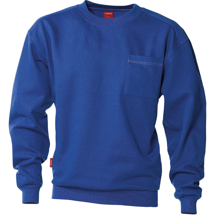 Fristads Kansas Match Sweatshirt Royal Blue Front1#colour_royal-blue