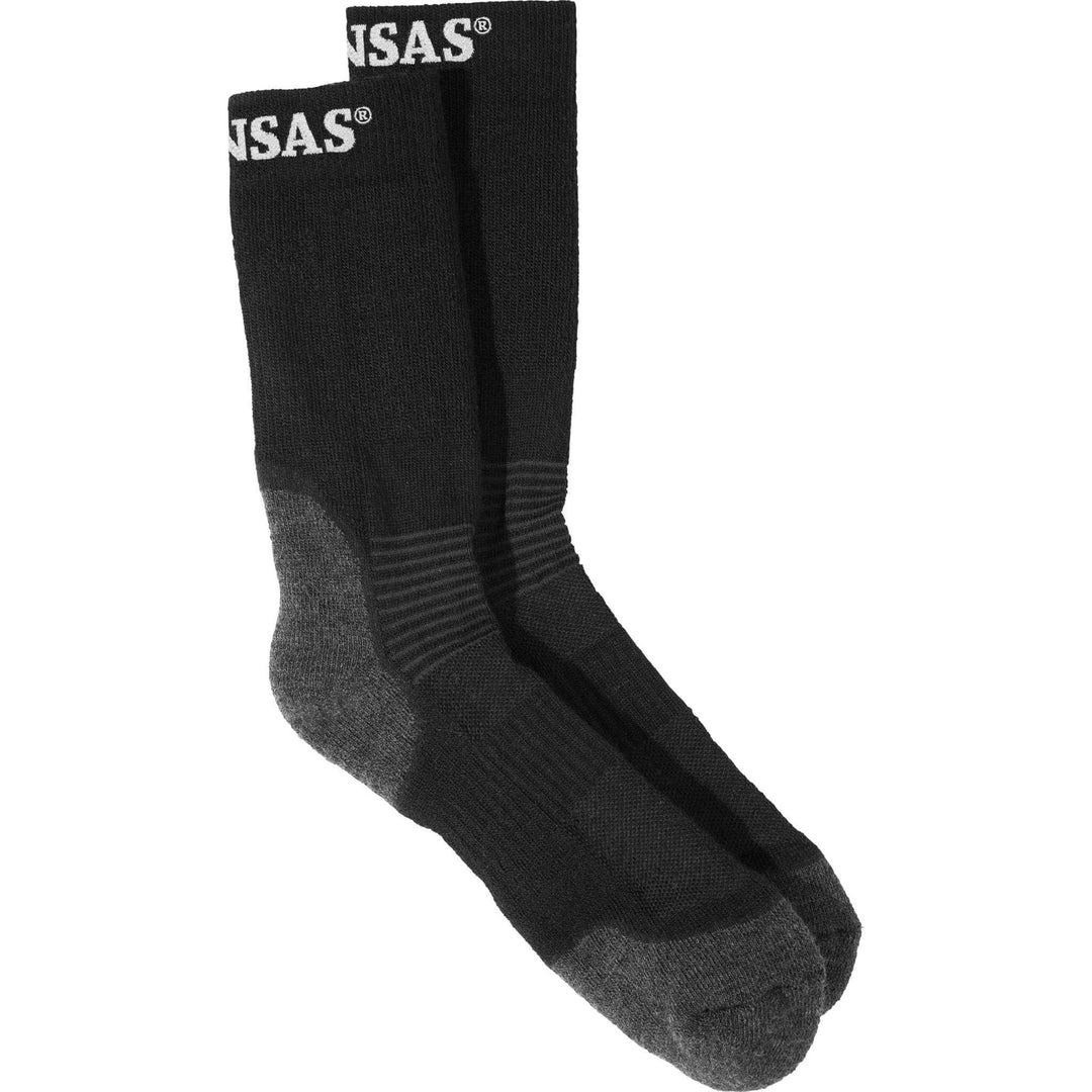Fristads Kansas Moisture-Wicking Wool Socks - 929 US Black Front2#colour_black