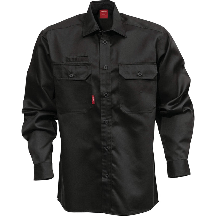 Fristads Kansas Polycotton Shirt - 7385 B60 Black Front1#colour_black