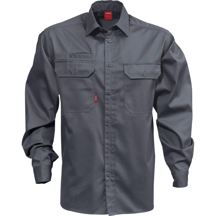 Fristads Kansas Polycotton Shirt - 7385 B60 Dark Grey Front1#colour_dark-grey
