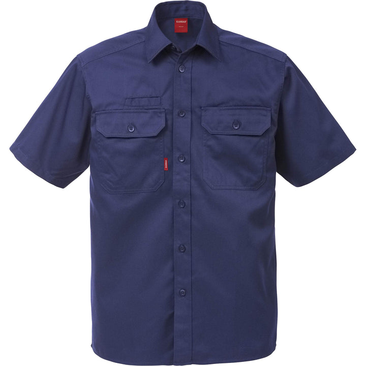 Fristads Kansas Short Sleeve Shirt - 7387 B60 Navy Front1#colour_navy