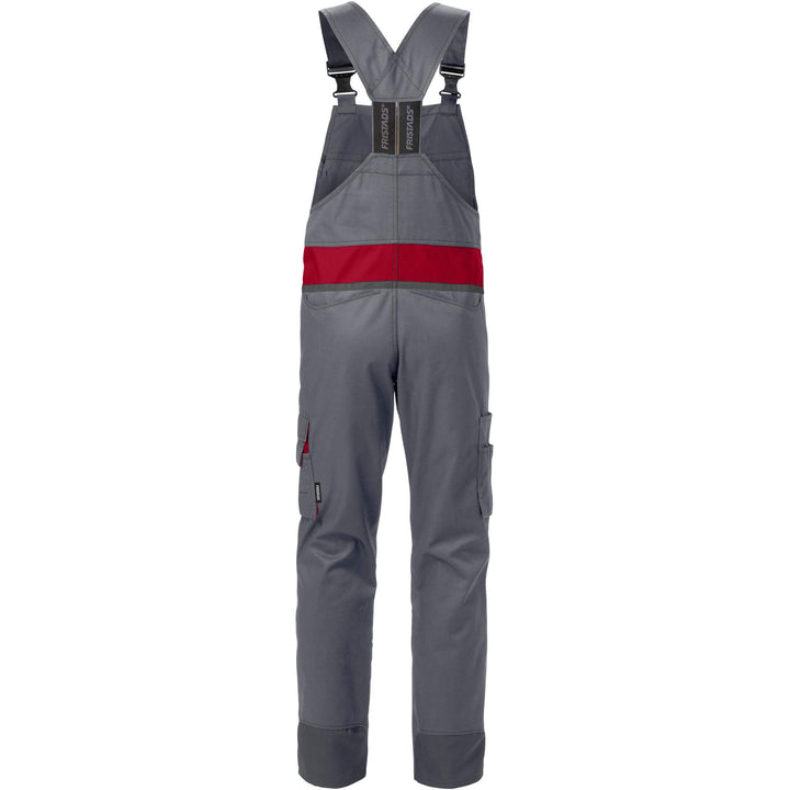 Fristads Knee Pad Bib and Brace - 1555 STFP Grey/Red Back1#colour_grey-red
