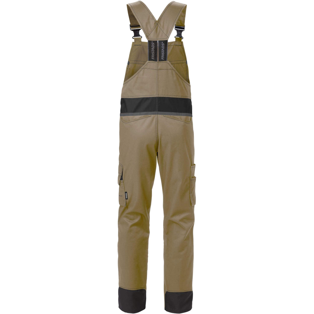 Fristads Knee Pad Bib and Brace - 1555 STFP Khaki/Black Back1#colour_khaki-black