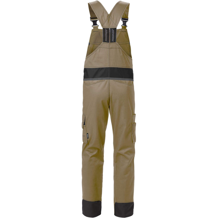 Fristads Knee Pad Bib and Brace - 1555 STFP Khaki/Black Back1#colour_khaki-black