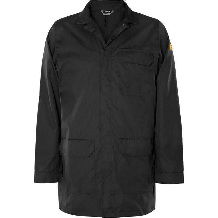 Fristads Lightweight Anti-Static ESD Coat - 3080 ELP Black Front1#colour_black