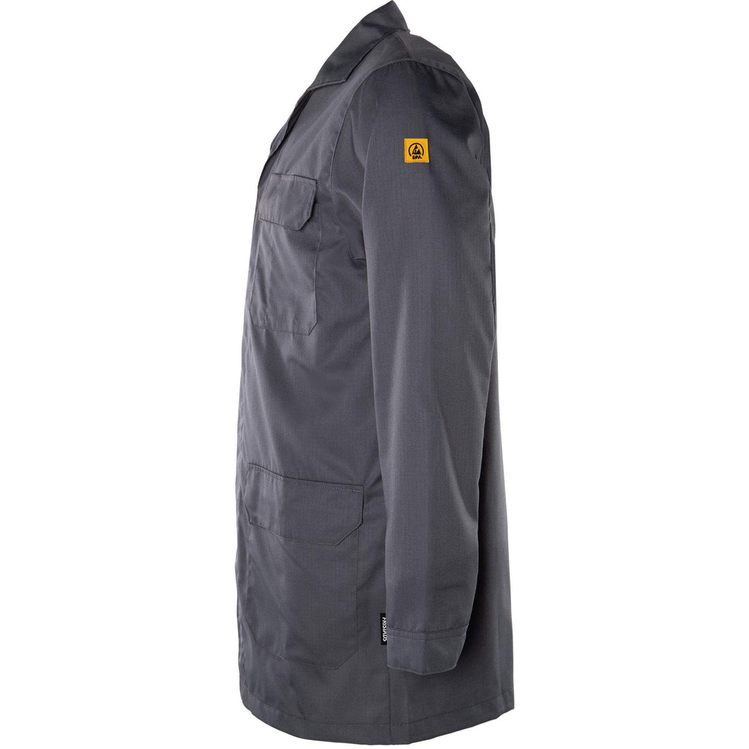 Fristads Lightweight Anti-Static ESD Coat - 3080 ELP Dark Grey Detail1#colour_dark-grey