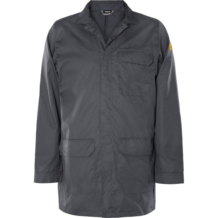 Fristads Lightweight Anti-Static ESD Coat - 3080 ELP Dark Grey Front1#colour_dark-grey