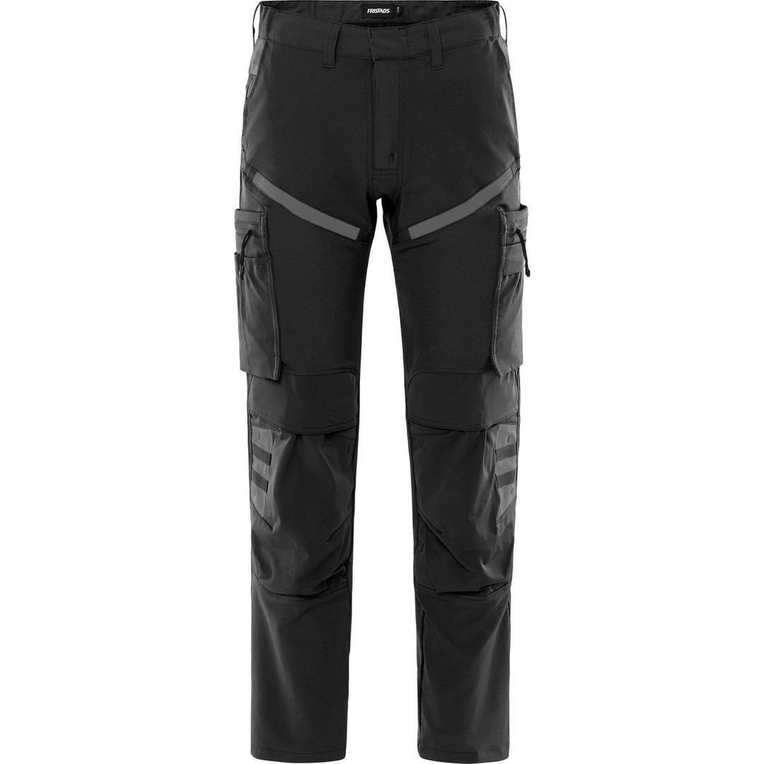 Fristads Lightweight Durable 4-Way-Stretch Trousers - 2653 LWS Black/Grey Front1#colour_black-grey
