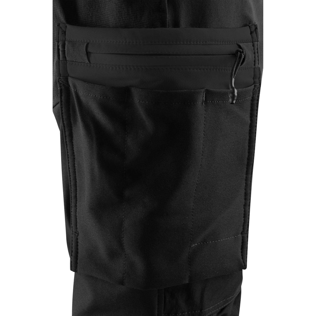 Fristads Lightweight Durable 4-Way-Stretch Trousers - 2653 LWS Black/Hi-Vis Yellow Detail2#colour_black-hi-vis-yellow