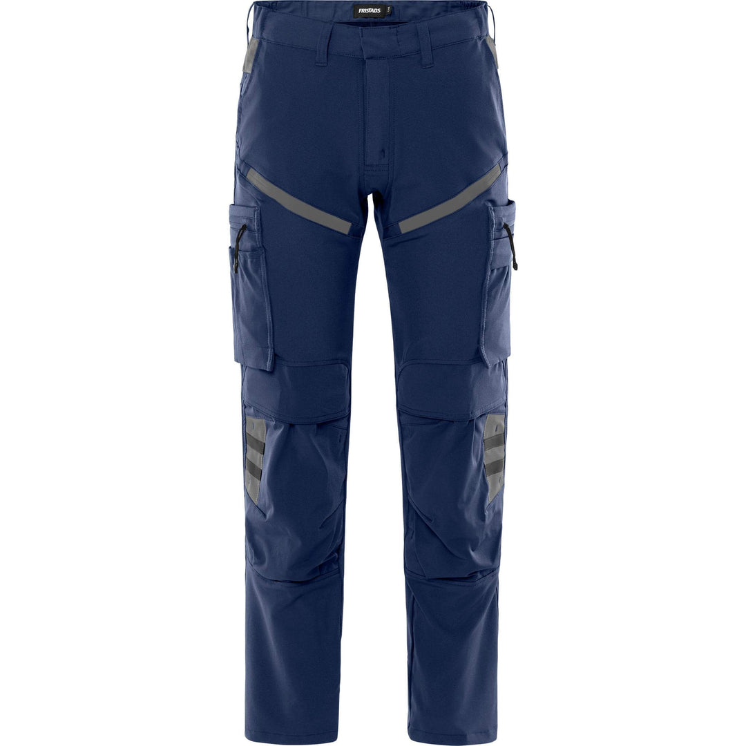 Fristads Lightweight Durable 4-Way-Stretch Trousers - 2653 LWS Navy/Grey Front1#colour_navy-grey