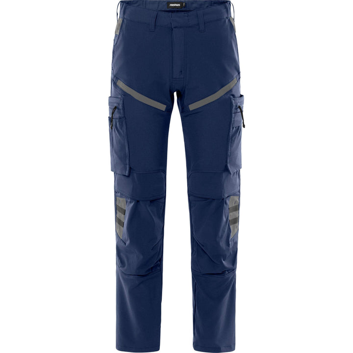 Fristads Lightweight Durable 4-Way-Stretch Trousers - 2653 LWS Navy/Grey Front1#colour_navy-grey