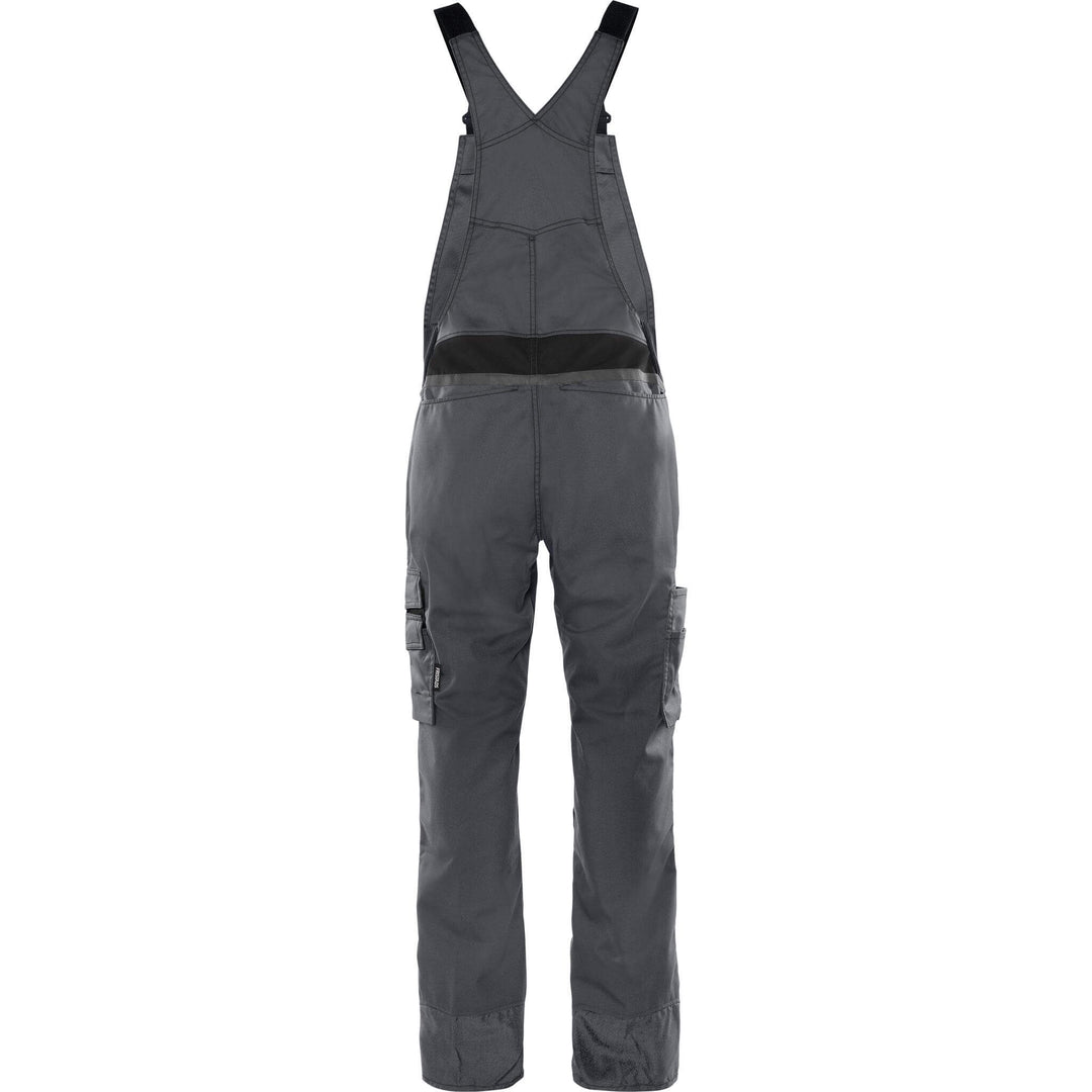 Fristads Lightweight Mechanical Stretch Bib and Brace - 1556 STFP Grey/Black Back1#colour_grey-black