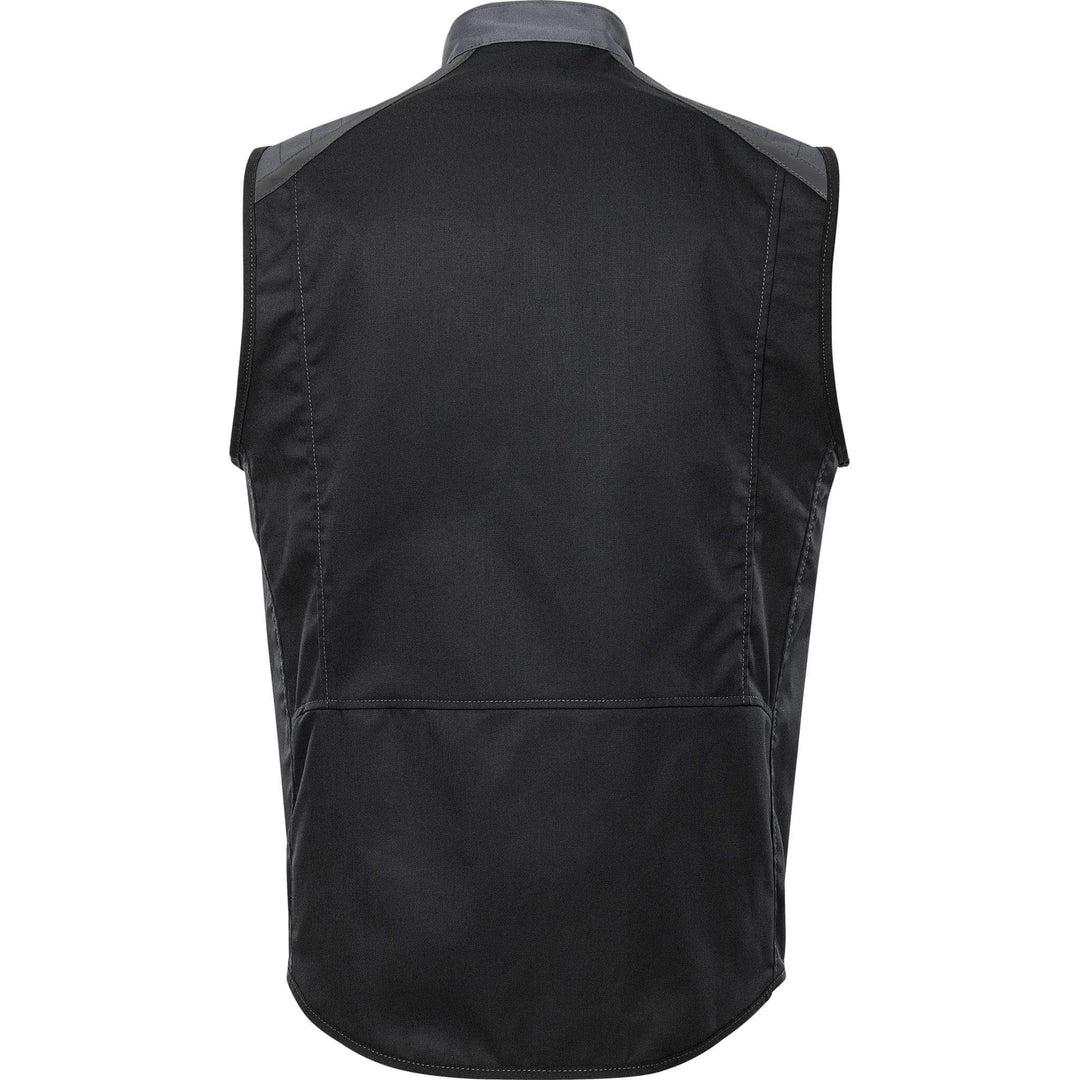 Fristads Lightweight Waistcoat Gilet- 5555 STFP Black/Grey Back1#colour_black-grey