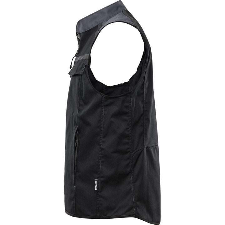 Fristads Lightweight Waistcoat Gilet- 5555 STFP Black/Grey Back2#colour_black-grey