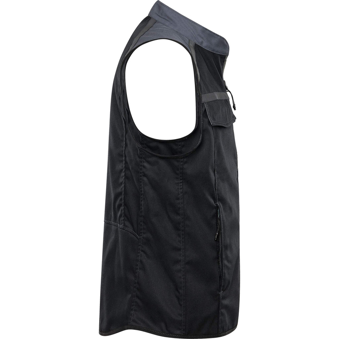 Fristads Lightweight Waistcoat Gilet- 5555 STFP Black/Grey Back3#colour_black-grey