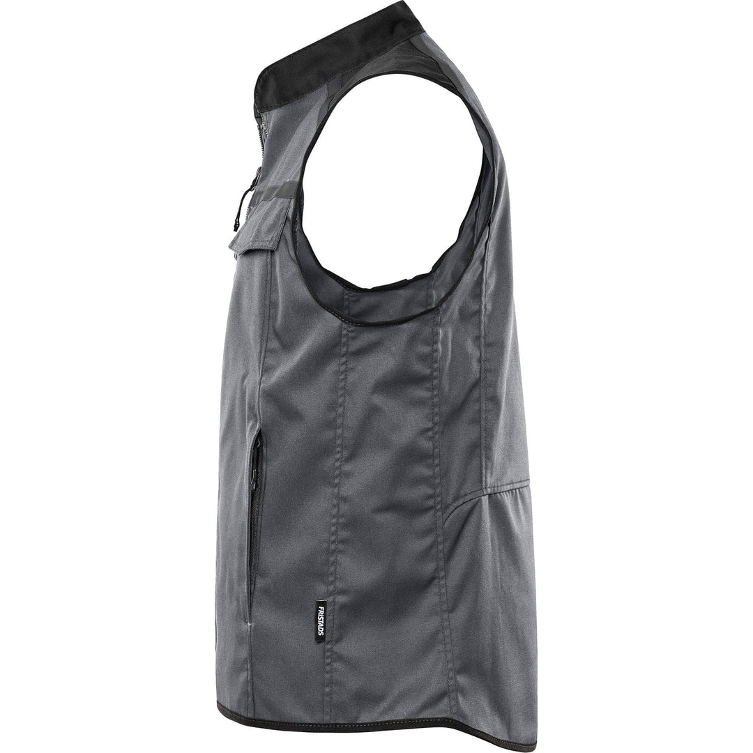 Fristads Lightweight Waistcoat Gilet- 5555 STFP Grey/Black Back2#colour_grey-black
