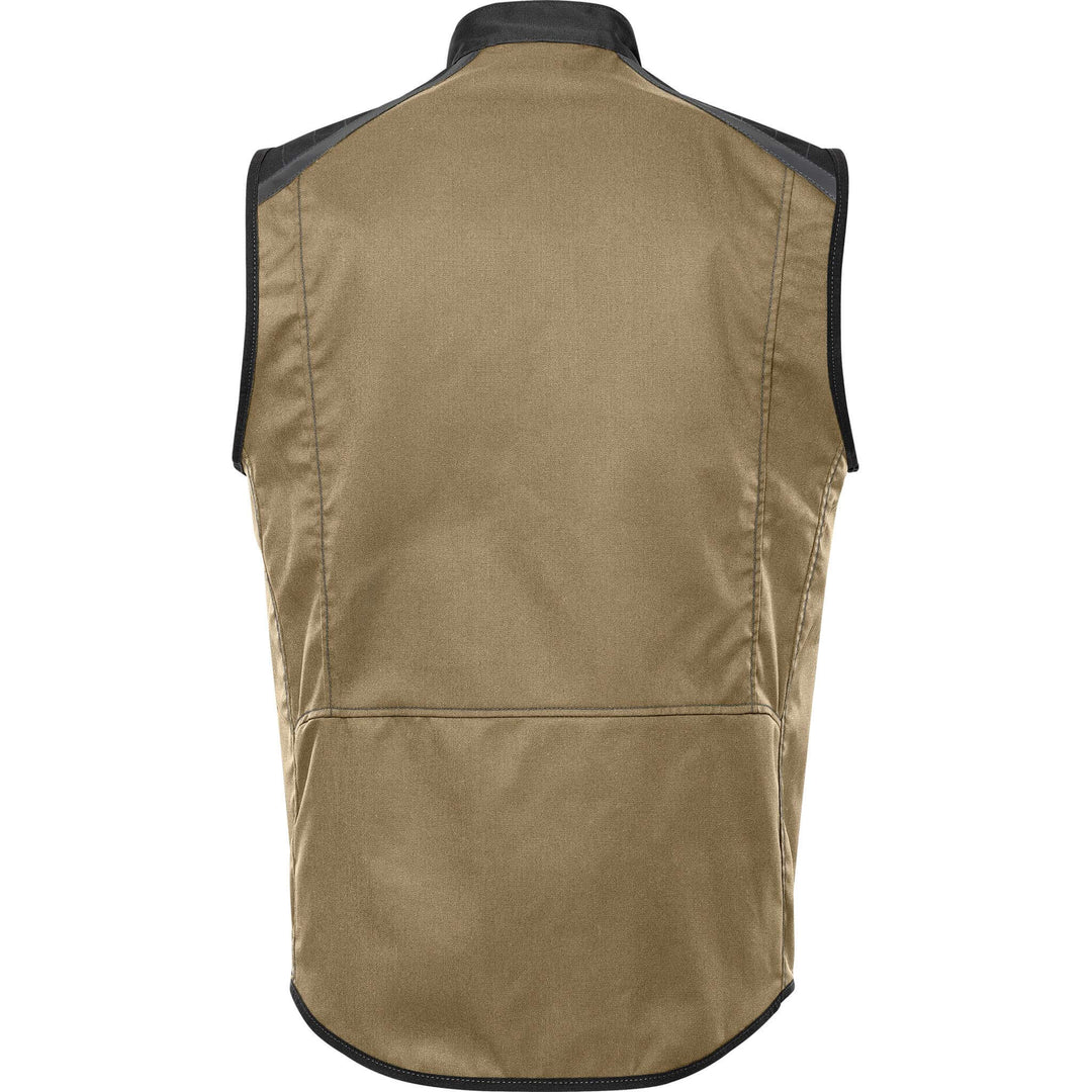 Fristads Lightweight Waistcoat Gilet- 5555 STFP Khaki/Black Back1#colour_khaki-black