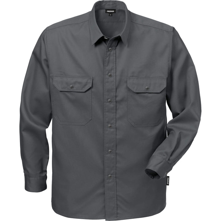 Fristads Long Sleeve Shirt - 720 B60 Dark Grey Front1#colour_dark-grey