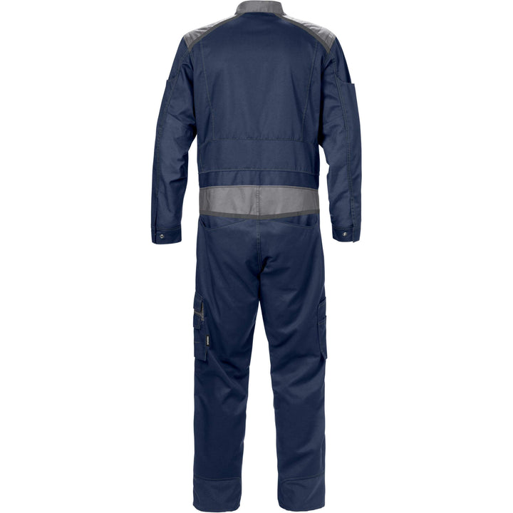 Fristads Mechanical Stretch Fabric Knee Pad Coverall - 8555 STFP Navy/Grey Back1#colour_navy-grey