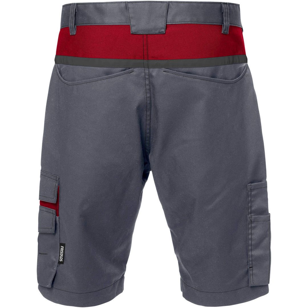 Fristads Mechanical Stretch Shorts - 2562 STFP Grey/Red Back1#colour_grey-red